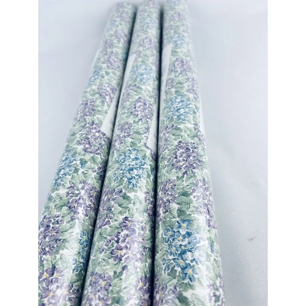 Vintage York Wallpaper WW 5117 R7 - 3 Double Rolls Beautiful Blue Purple Floral